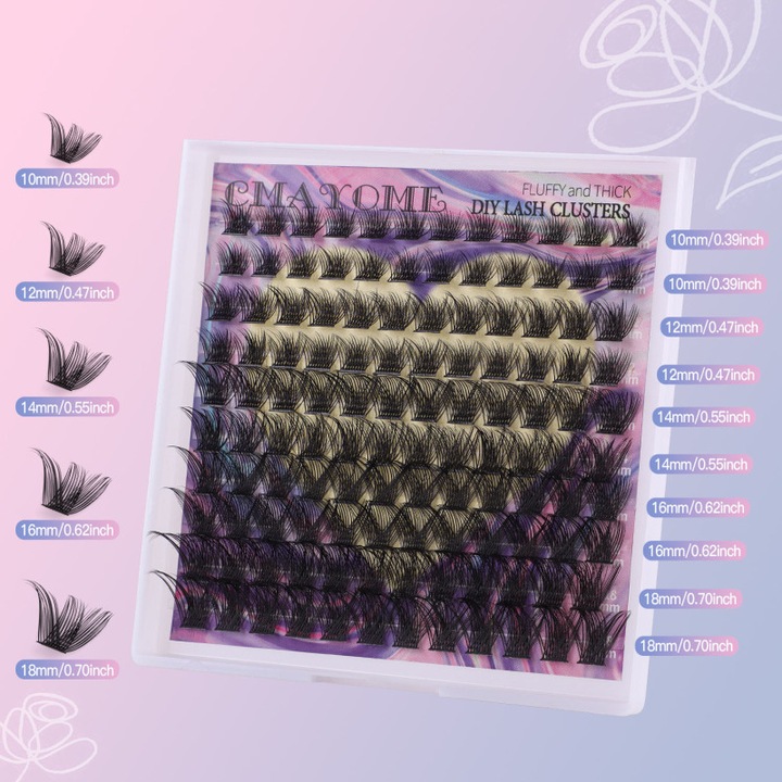 RZĘSY BONDINGOWE ZESTAW STARTOWY RZĘSY DIY 120 KĘPEK D CURL CLUSTER