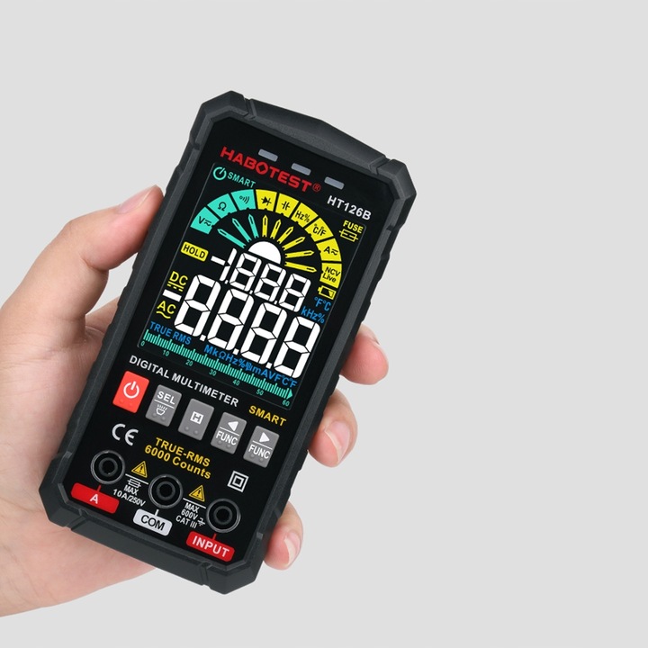 CYFROWY MULTIMETR UNIWERSALNY CZYTELNY EKRAN NCV RMS LIVE TEST LATARKA LED