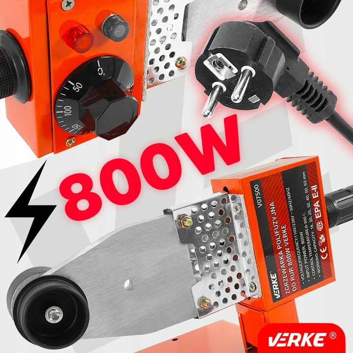 ZGRZEWARKA POLIFUZYJNA DO ZGRZEWANIA RUR PP PCV 800W MOCNA + MATRYCE ZESTAW