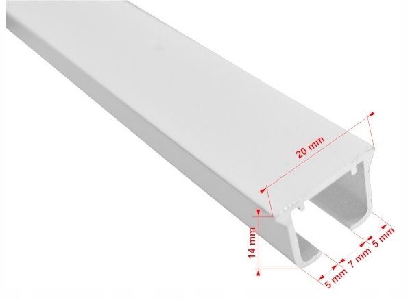 Karnisz sufitowy pojedynczy SZYNA SUFITOWA ALUMINIOWA biała żabki 250 cm