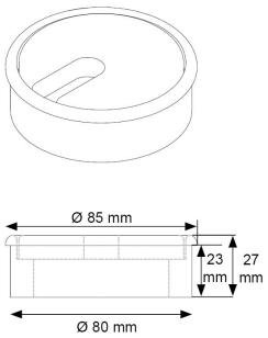 Przepust kabli drewniany przelotka DĄB 80x23mm