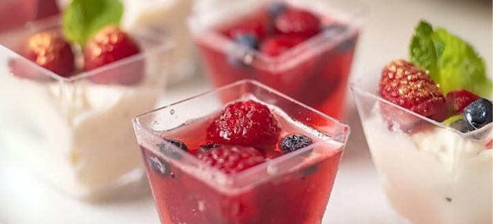 Pucharki Kwadratowe do deserów 120ml 50szt na przekąski desery pojemniki