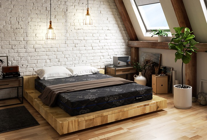 Materac 160x200 DARK exclusive H3 pocket stref MASUJĄCY kokos 24cm HEISBERG