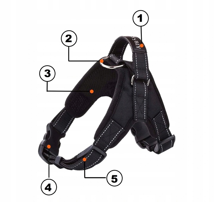 Szelki dla psa + Smycz BEZUCISKOWE czarne rozm XL Labrador Golden Owczarek