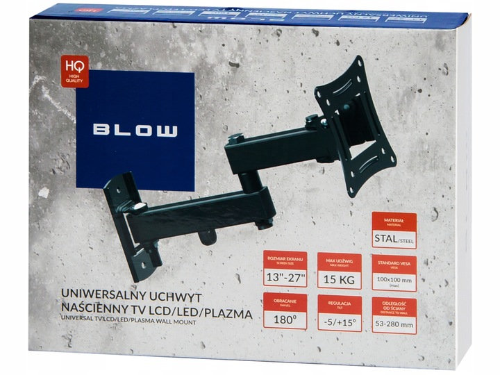 MOCNY UCHWYT ŚCIENNY OBROTOWY WIESZAK DO TV MONITORA 10-32" CALE VESA