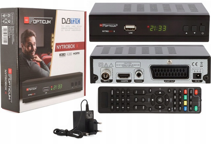 Tuner Dekoder Kablówki DVB-C DVB-T2 Telewizji Cyfrowej TV Naziemnej