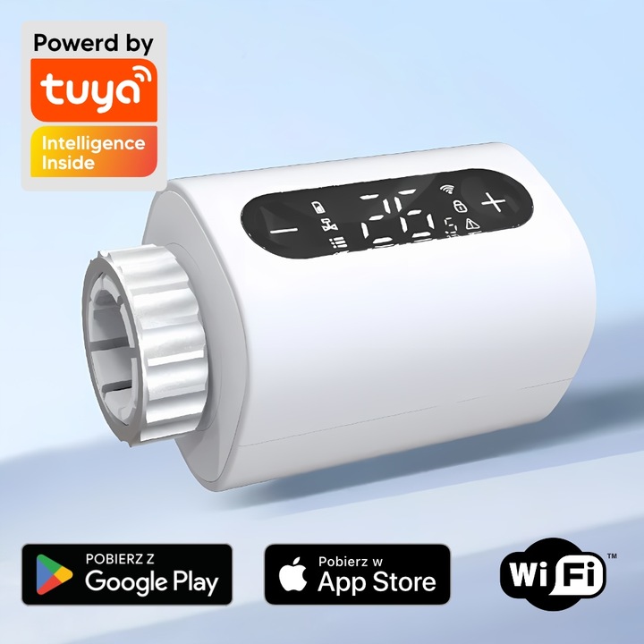 Inteligentny Termostat Zawór Głowica Grzejnikowy z LCD Smart Home Tuya WiFi