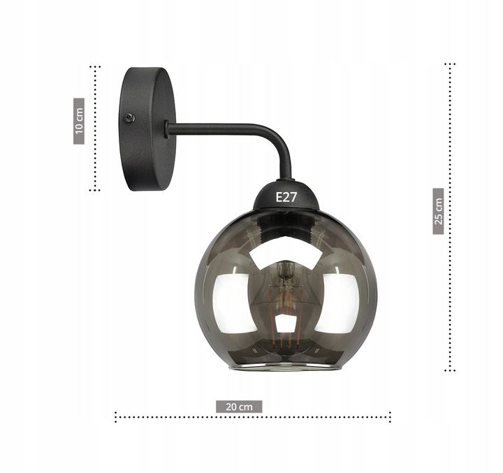 Szklana Lampa Ścienna Kinkiet LED KULA KULE