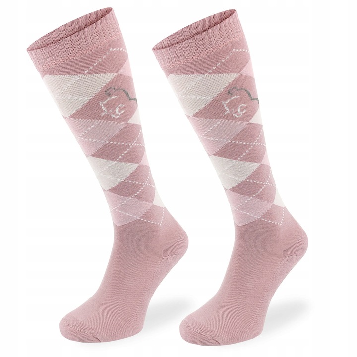 Skarpety jeździeckie w romby podkolanówki na konie 80% bawełny Comodo