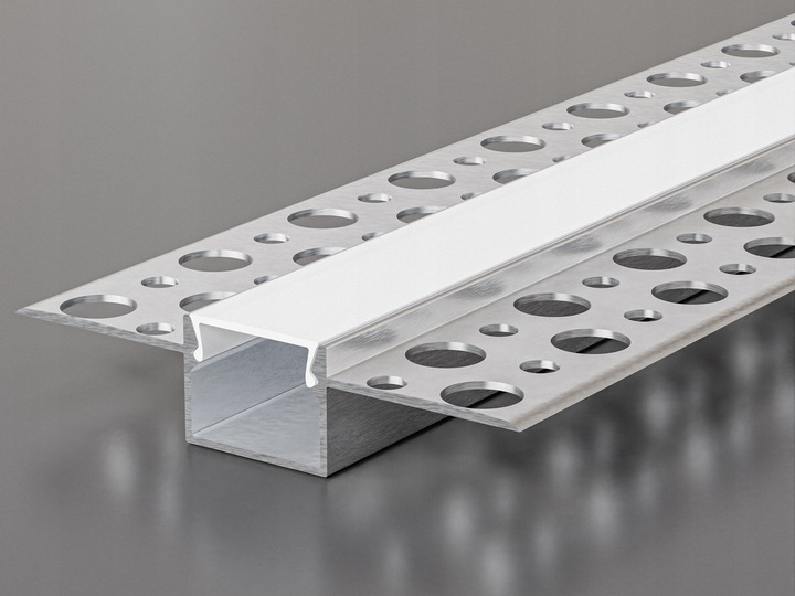 Profil LED Aluminiowy Do Płyt GK Gipsowych Wpuszczany Regips 2m klosz