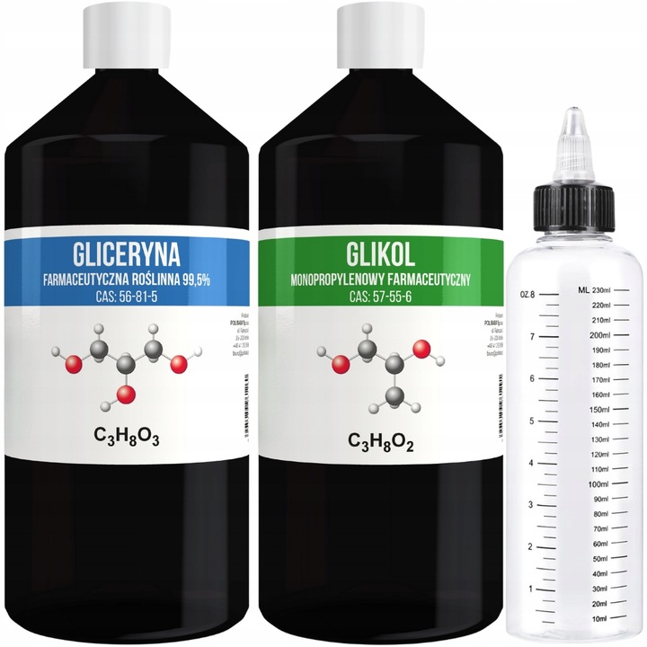 Gliceryna Glikol | VG PG | 1000ml 1000ml | 99,9% 99,5% | Butelka 230ml
