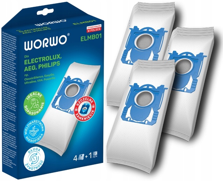 12 X WORKI DO ODKURZACZA ELECTROLUX PHILIPS AEG WORWO ELMB01