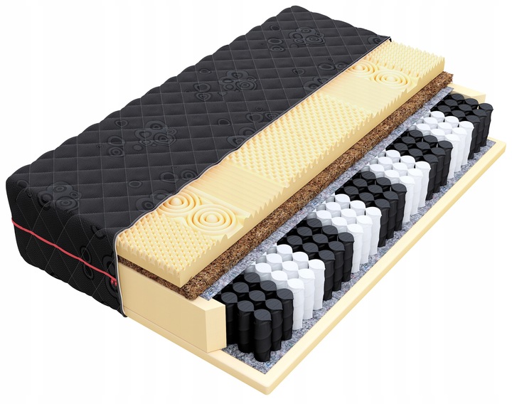 Materac DARK pocket stref MASUJĄCY kokos pianka profilowana 160x200
