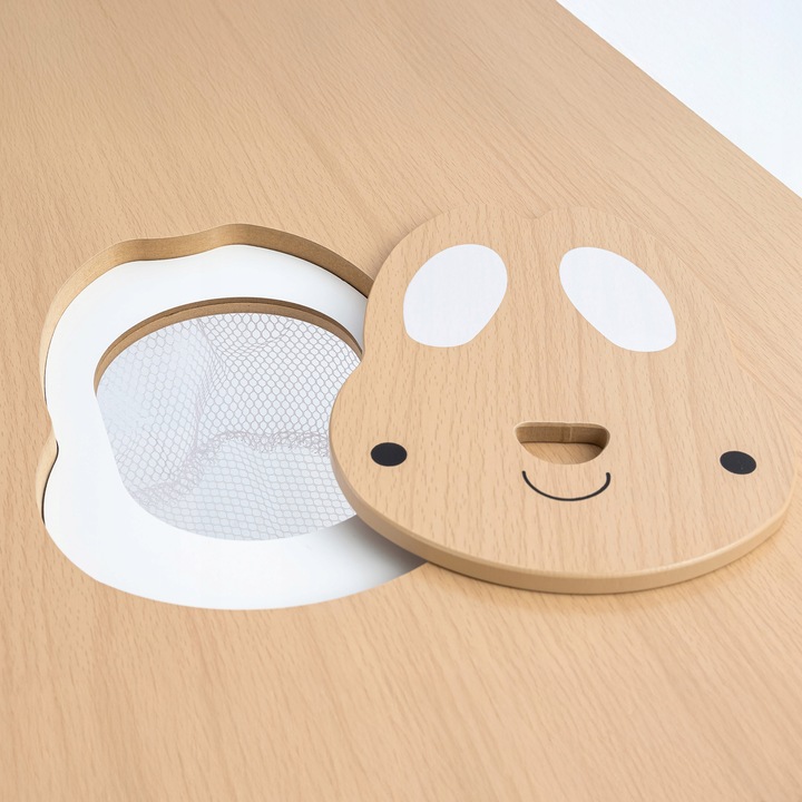 Drewniany stolik ze schowkiem i 2 krzesełka Zestaw dla dzieci Uroczy