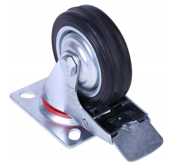 KÓŁKA OBROTOWE 75mm 200kg KOŁA METALOWO GUMOWE ZESTAW JEZDNY WÓZKÓW