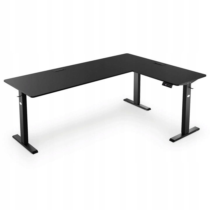 Biurko Narożne Elektryczne Regulowane Gamingowe Regulacja Wysokości