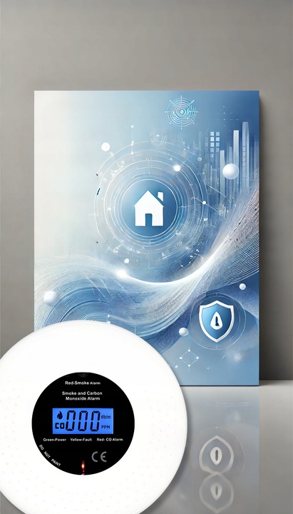 CZUJNIK CZADU DYMU TLENKU WĘGLA 2W1 CERTYFIKOWANY BEZPRZEWODOWY GŁOŚNY 85dB