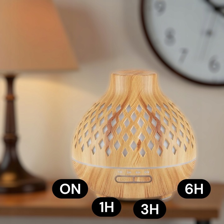 Aroma dyfuzor nawilżacz powietrza light wood 400 ml + timer