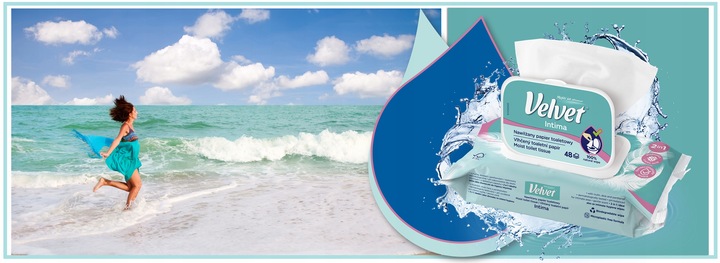 Velvet papier toaletowy nawilżany INTIMA 16 szt