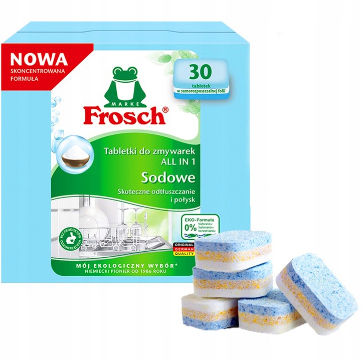 FROSCH ekologiczne EKO tabletki sodowe do zmywarki zmywarek 30 SZT ALL-IN-1