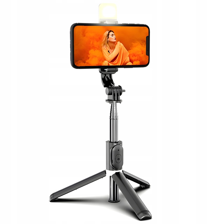 SELFIE STICK STATYW KIJEK DO TELEFONU Z PILOTEM LAMPA LED BLUETOOTH TRIPOD