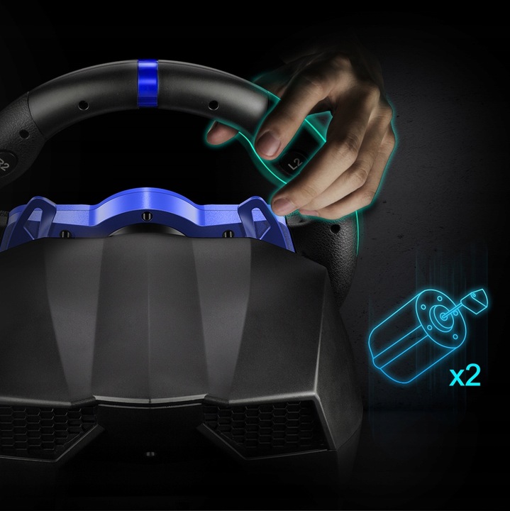 F111 FLASHFIRE Kierownica 900° PC/PS5/Switch z wibracjami 3 pedały 6 biegów