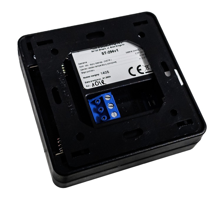 STEROWNIK REGULATOR POKOJOWY PRZEWODOWY NATYNKOWY ST-294 v1 CZARNY TECH