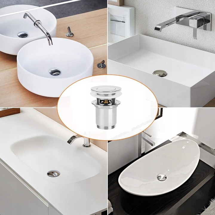 Korek Umywalkowy KLIK-KLAK Chrom