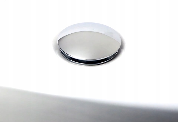 Korek Umywalkowy BEZ Przelewu Automatyczny "Klik Klak" Srebrny chrom połysk