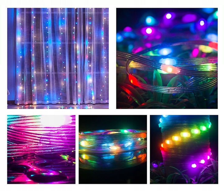 Lampki Choinkowe LED WIFI Świąteczne SMART taśma TUYA 20m 200szt MULTIKOLOR