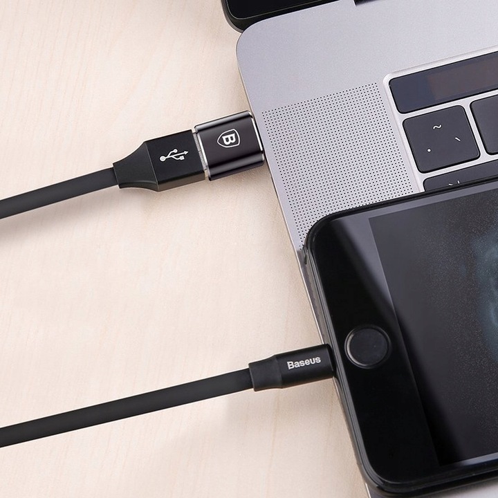 ADAPTER PRZEJŚCIÓWKA USB NA USB-C TYP C BASEUS OTG DO TELEFONU LAPTOPA 2SZT