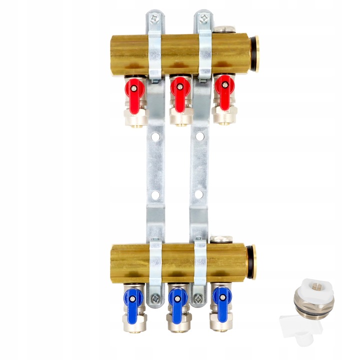 Rozdzielacz C.O. 3 obwodów zaworki PEX odpowietrzniki DO GRZEJNIKÓW