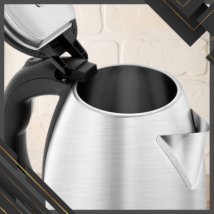 CZAJNIK ELEKTRYCZNY BEZPRZEWODOWY STALOWY DUŻY MOCNY SREBRNY 2200 W