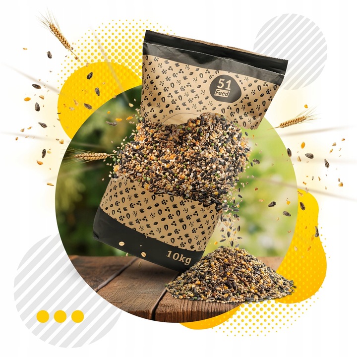 KARMA DLA PTAKÓW 10kg ZE SŁONECZNIK DROBNE ZIARNO DO KARMNIK + PLAKAT