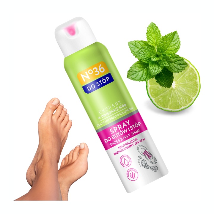 No36 dezodorant spray antyperspirant do stóp butów obuwia mięta limonka x5