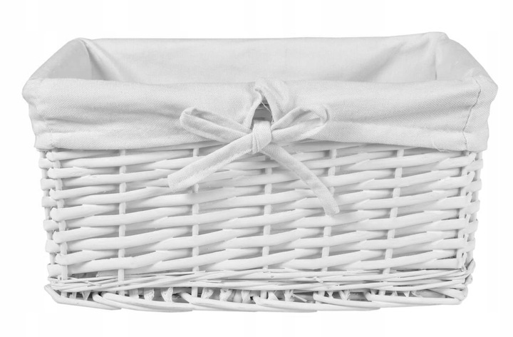 KOSZ WIKLINOWY BIAŁY KOSZYK POJEMNIK DEKORACYJNY DO SALONU ŁAZIENKI 30