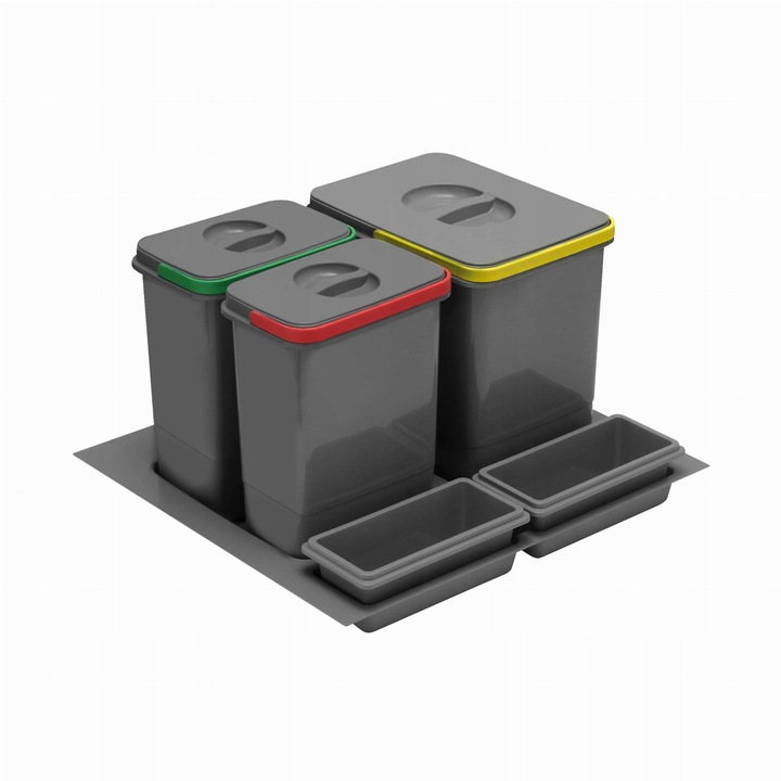 Kosz do segregacji MULTINO do szafki 60cm, 3 pojemniki