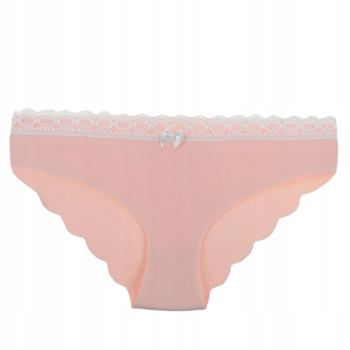 4x Majtki Damskie Bezszwowe Figi Bawełniane Laserowo Cięte Gładkie MORAJ M