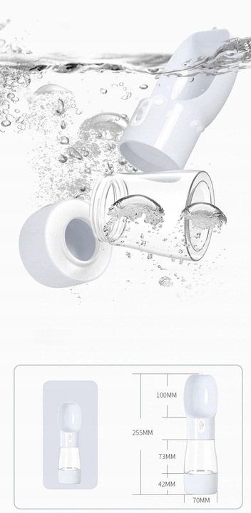 przenośna butelka na wodę i karmę jedzenie dla psa