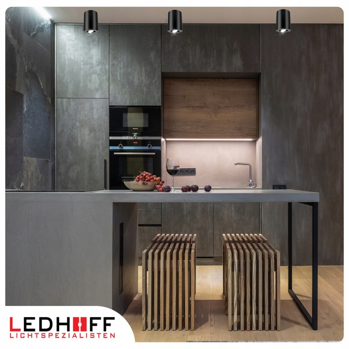 Oprawa natynkowa Halogenowa SPOT Tuba LED GU10 DUŻA czarna RUCHOMA