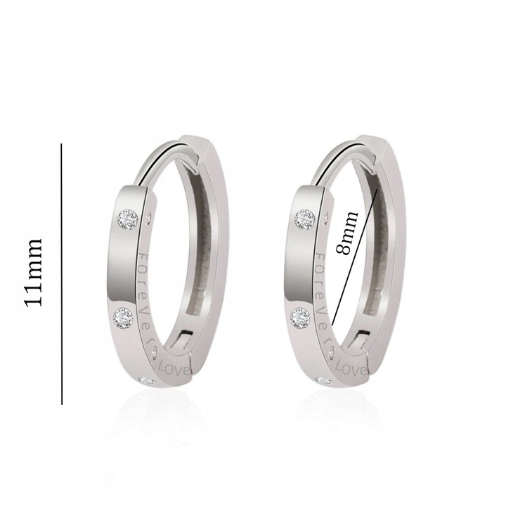 Kolczyki Srebrne PRÓBA 925 KOŁA OBRĘCZE SREBRO KÓŁKA z Cyrkoniami Damskie