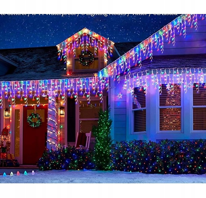 SOPLE 500 LED KURTYNA LAMPKI ZEWNĘTRZNE IP44 FLASH kolorowe 25M