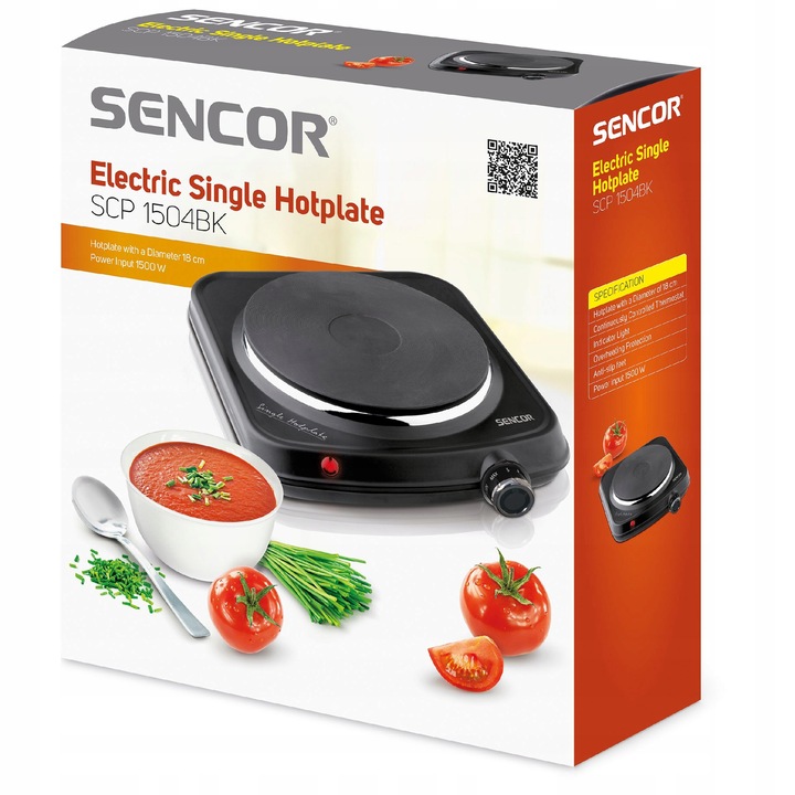 Kuchenka Elektryczna Sencor SCP 1504BK-EUE4 1500W