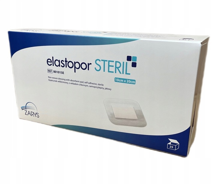 Zarys Elastopor Steril 10x20cm 25szt opatrunek jałowy sterylny długi na ran
