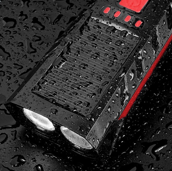 Lampa Rowerowa Lampka Solarna Na Kierownicę USB Zestaw Przód + Tył LED