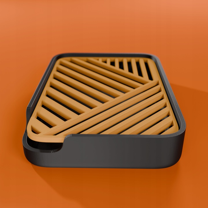 Mydelniczka wolnostojąca na blat z ociekaczem elegancka WZÓR LINES