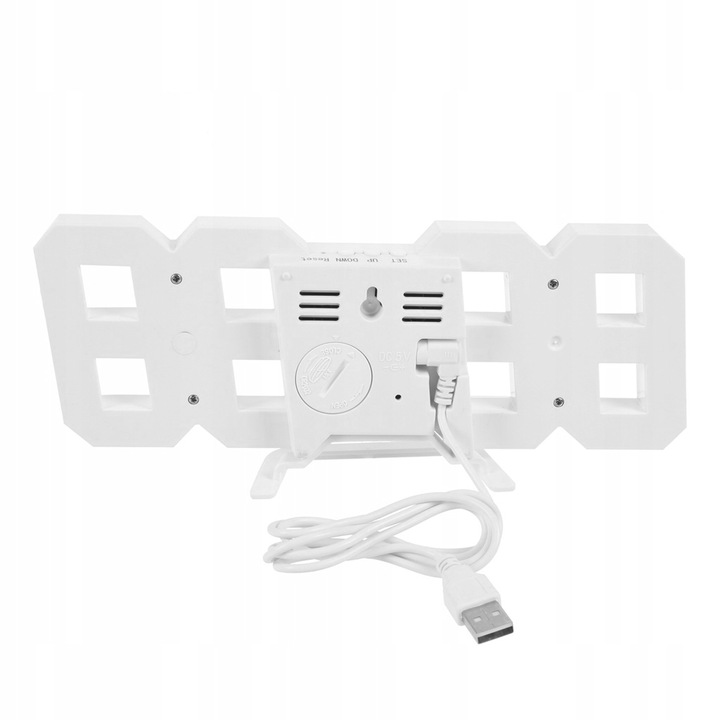 4w1 Zegar cyfrowy LED 3D ścienny stojący budzik termometr data alarm
