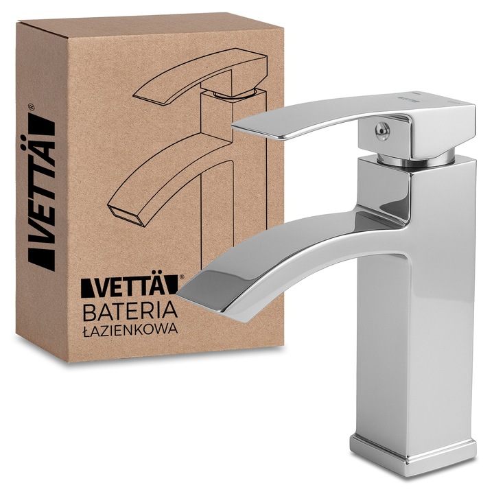 Bateria stojąca umywalkowa kran do umywalki zlewu chromowa niska VETTÄ