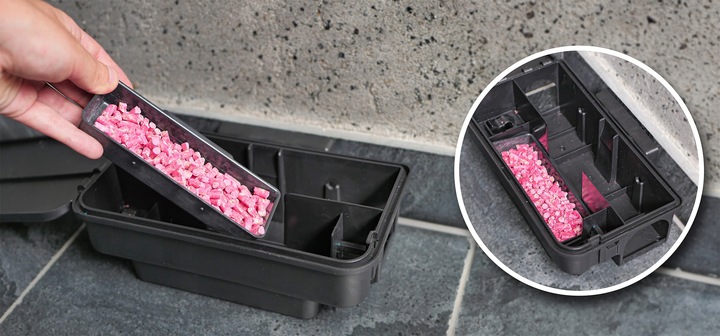 3X DUŻA STACJA DERATYZACYJNA KARMNIK Z NADRUKIEM NA MYSZY I SZCZURY