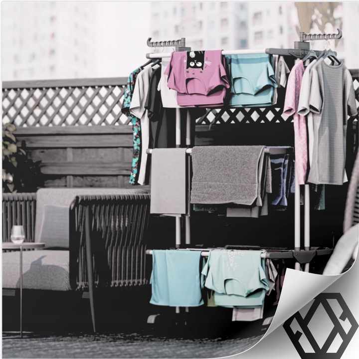 SUSZARKA NA PRANIE STOJĄCA NA UBRANIA BIELIZNE PIONOWA NA BALKON ZEWNĘTRZNA